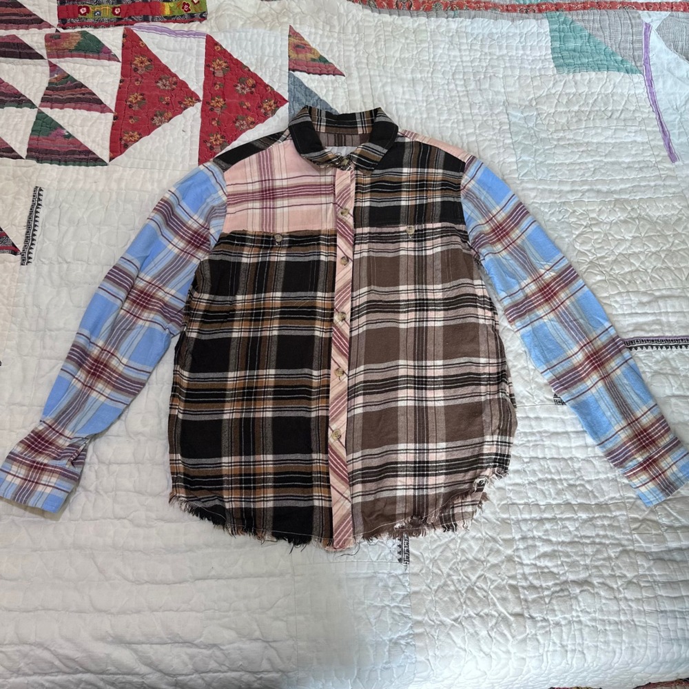 Rails Brando Chelsea Plaid Patchwork Button Down Shirt Multi Color Small